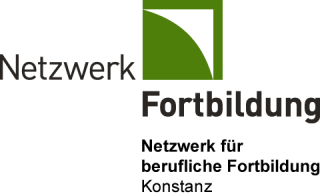 Bild zeigt das Logo und den Claimer Netzwerk für berufliche Fortbildung Konstanz